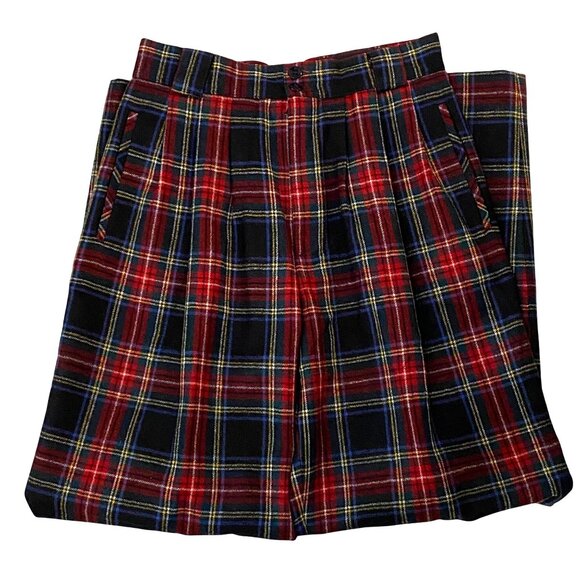 Giorgio Sant' Angelo Pants - Giorgio Sant Angelo Womens Tartan Plaid Wool Pants Size 8 Preppy Old Money